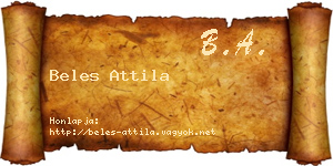 Beles Attila névjegykártya